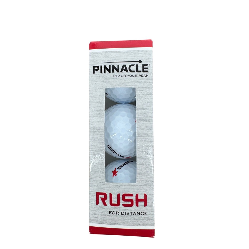 Pinnacle Rush Golf Balls White 3-Pack Aramark Logo Distance Sport